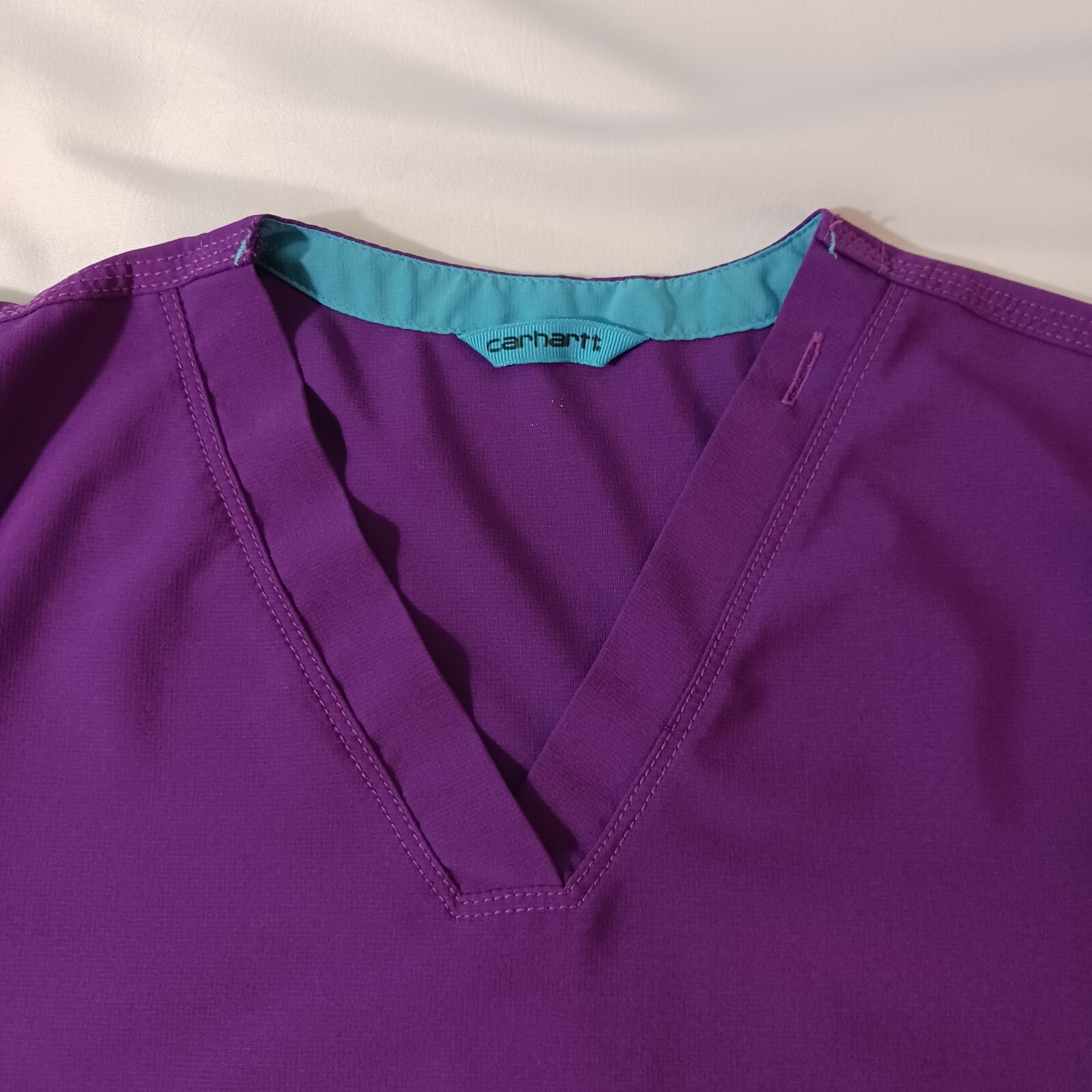 Carhartt Force Scrub Top Women’s M Purple V-Neck Nurse Medical C12110 Chest 40″