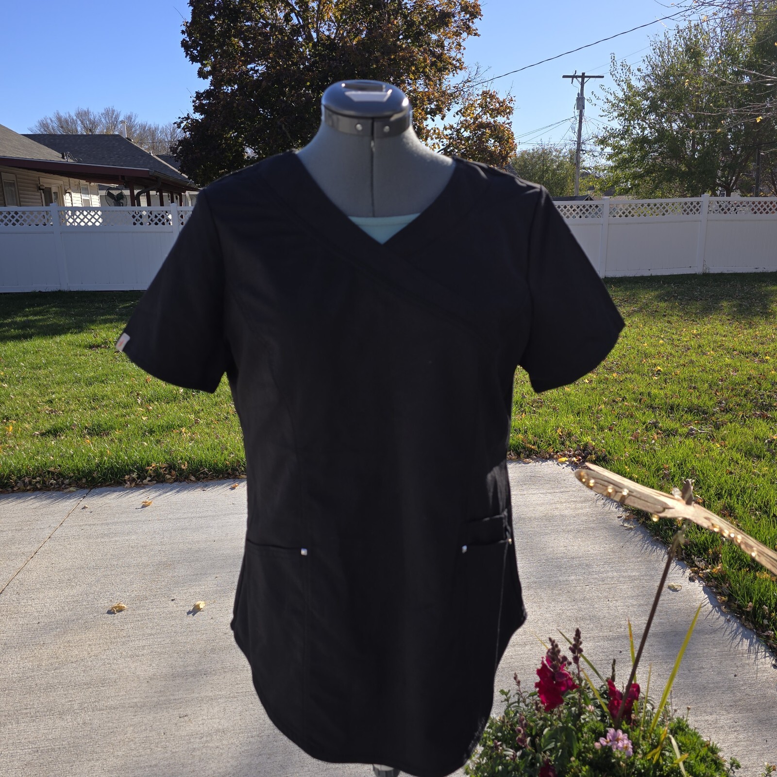 Scrubstar Premium Scrubwear Ultimate Black Top Size Small RN# 93643