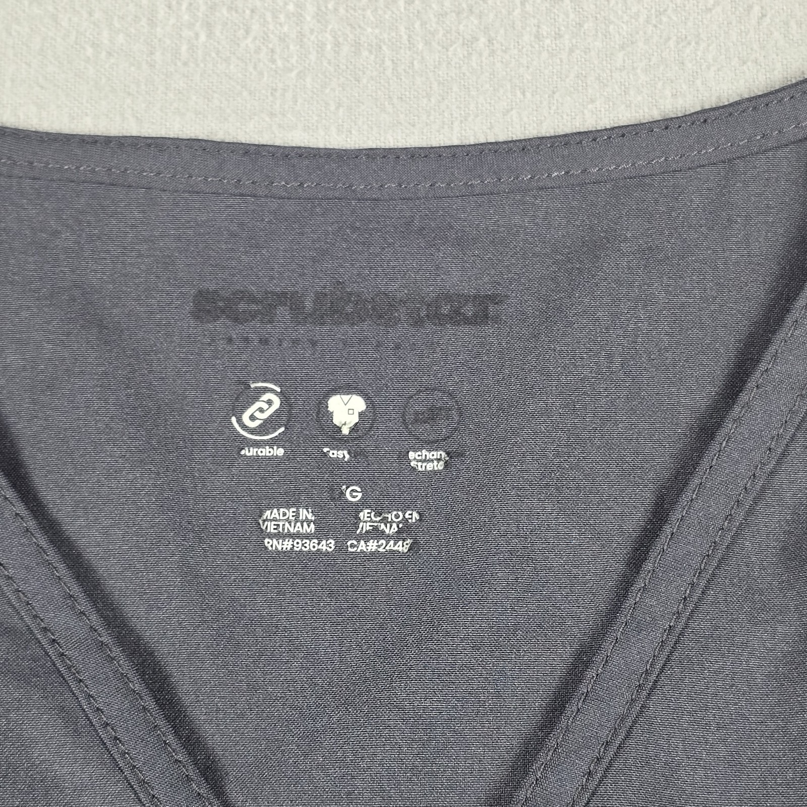 Scrubstar Mens Large Gray Scrub Top V Neck Medical Uniform 100% Polyester