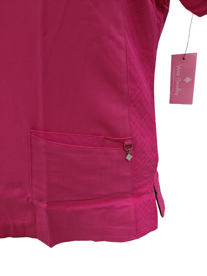Vera Bradley Halo Nettie V6109 (Pret) Pretty Pink V-Neck Scrub Top