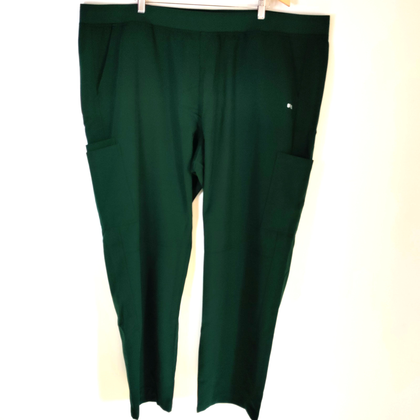 NWT Figs 6XLT Hunter Green Technical Collection Straight Leg Band Waist Scrubs