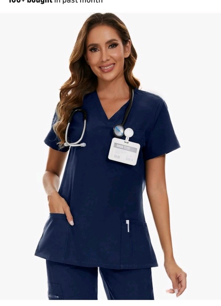 COZYFIT Scrub Tops for Woman – Soft Stretch, V-Neck Top Scrubs with 3 Pockets