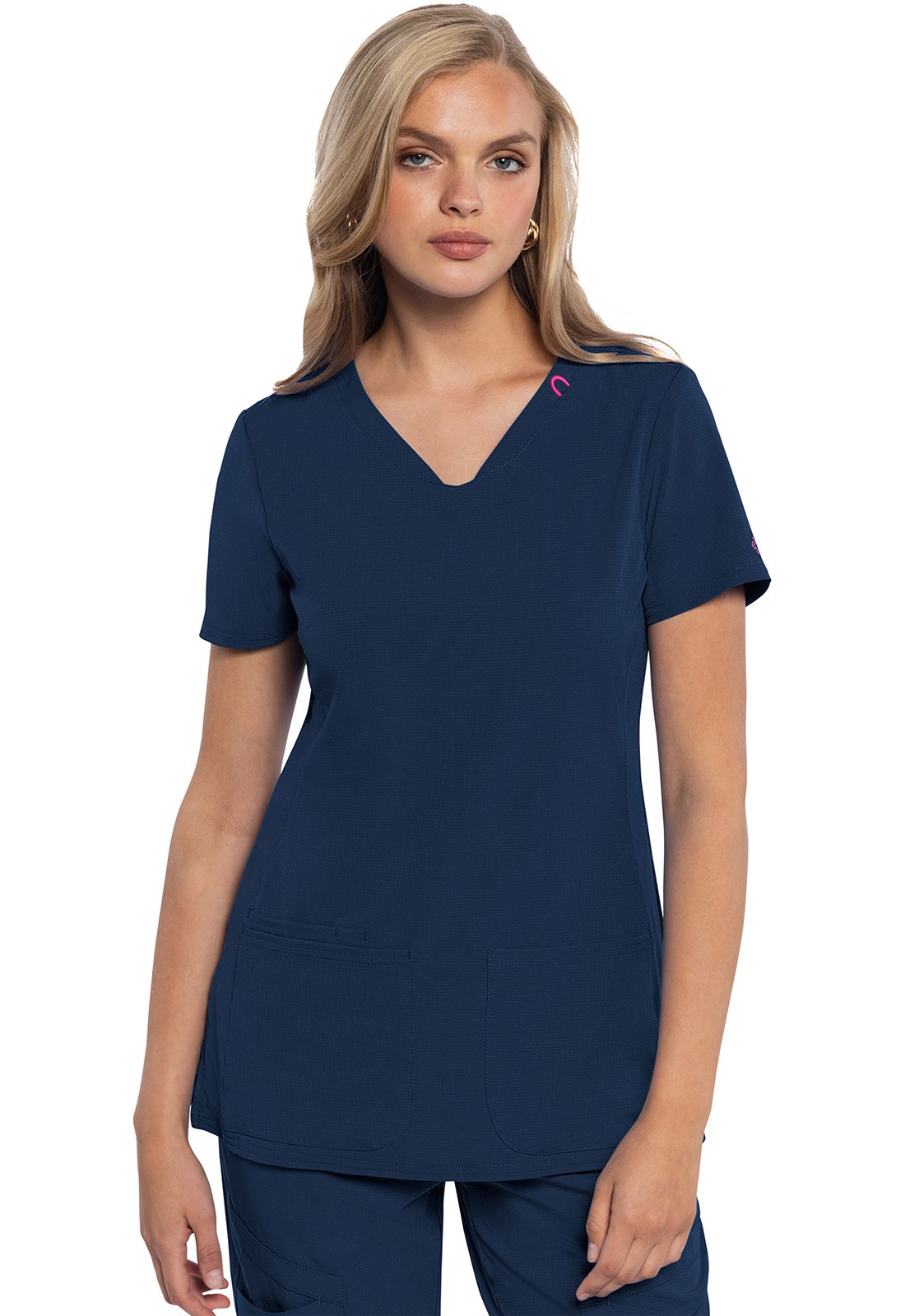 Navy Med Couture Amp MC702 Women’s V-Neck Scrub Top XXS-3XL