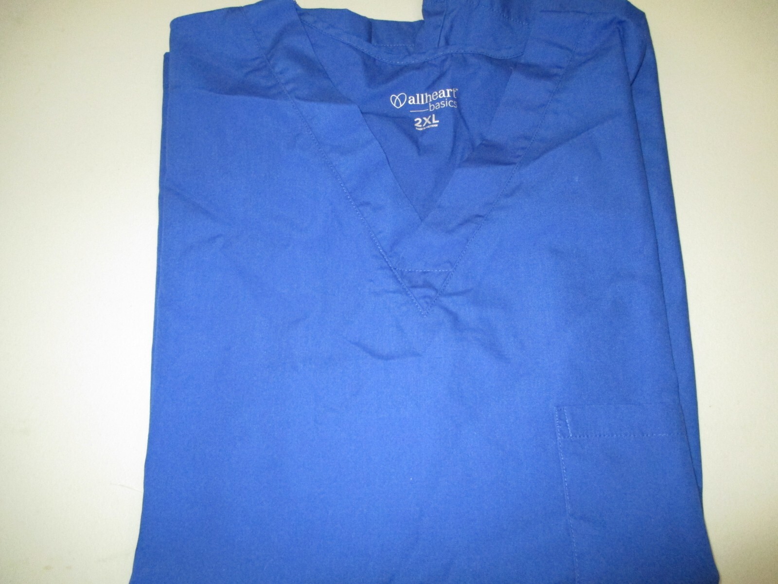Unisex royal blue scrub top allheart basics size 2XL XXL