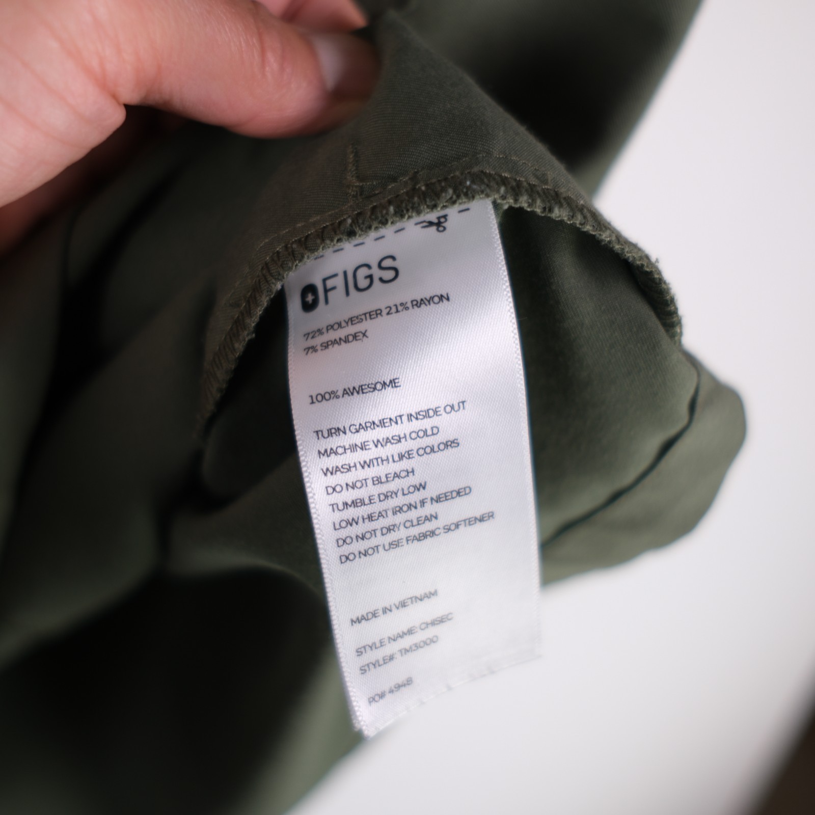 FIGS Chisec Scrub Top Moss Green TM3000 Mens L