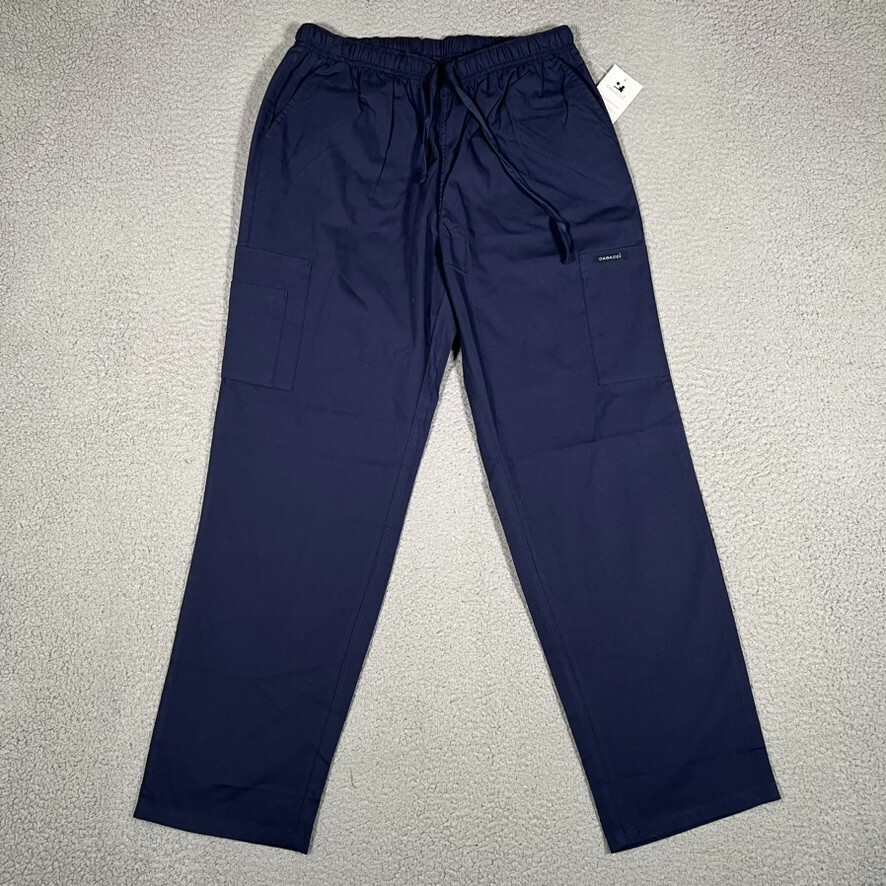 Dagacci Pants Mens Medium Blue Pockets Nursing Drawstring Medical Elastic Waist