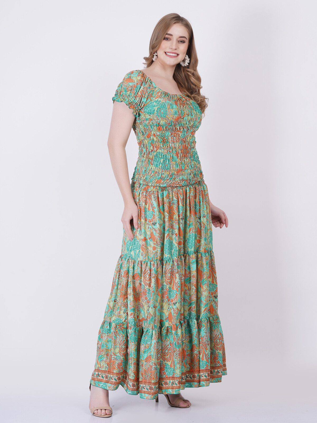 Women Two Piece Co ord Set Off shoulder Top & Flary Printed Skirt Dress Mix Lot