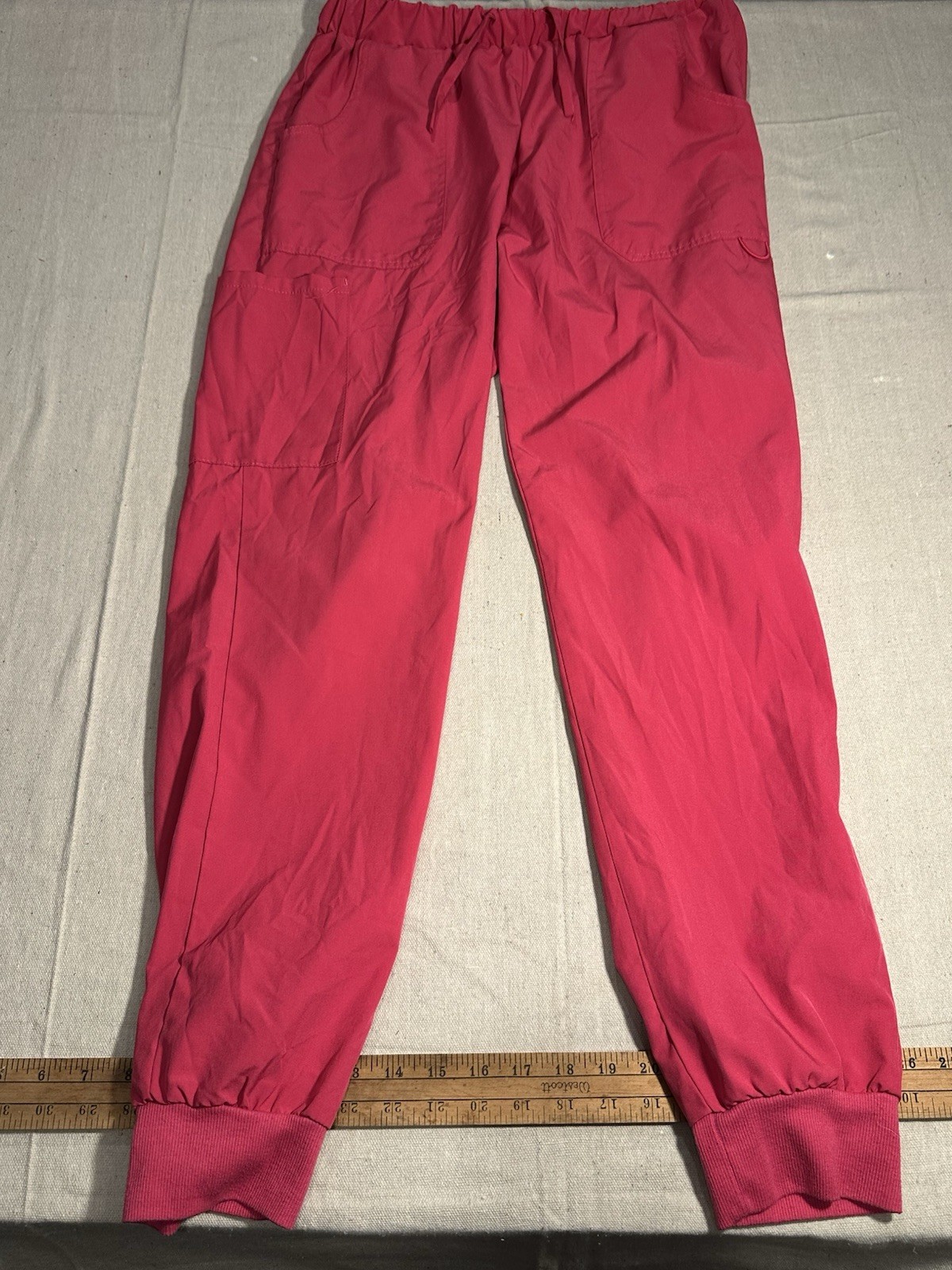 Divine Stretch Scrub Pants Womens Small Pink Tapered Medical Healthcare NWT