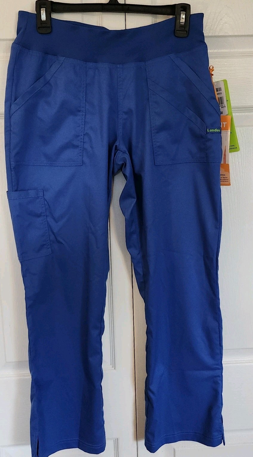 Landau Proflex Modern Fit Yoga Style Scrub Pant Galaxy Blue Womens PSM NWT