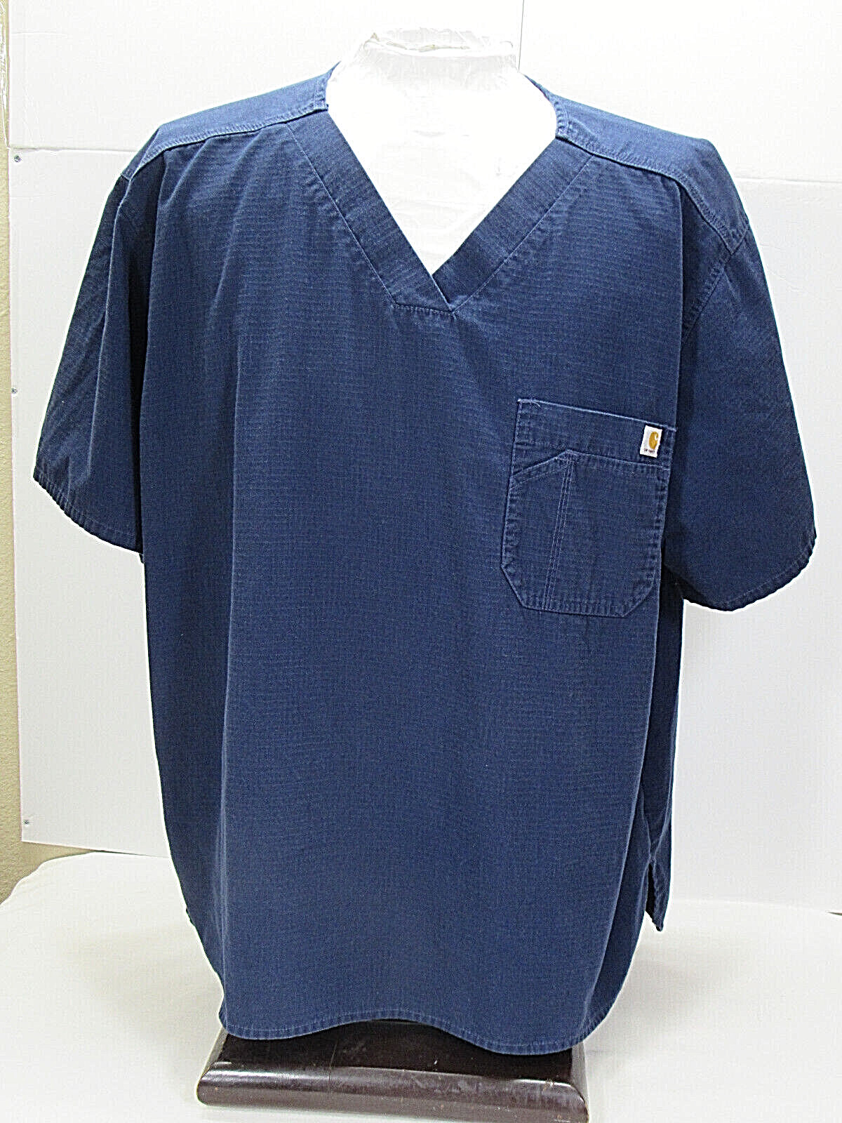 Carhartt Blue Scrub Top Size 2X [ 56in Chest 30L ] Chest Pocket with Logo