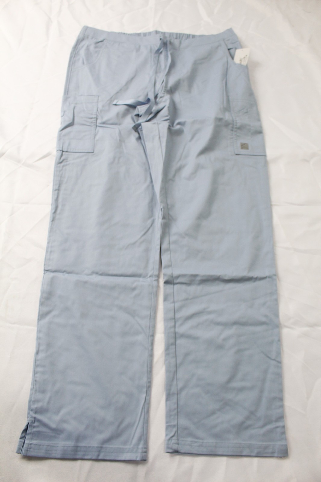 Butter-Soft STRETCH Women’s 11-Pocket Drawstring Scrub Pants BL1 Blue Medium NWT