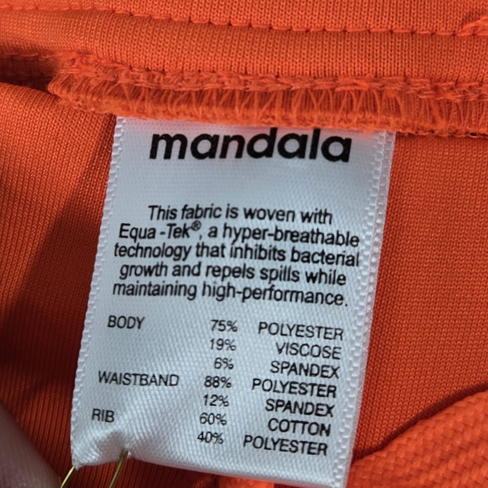 Mandala Women Scrub Pants L Orange Jogger Equa-Tek High Waist Regular NWT