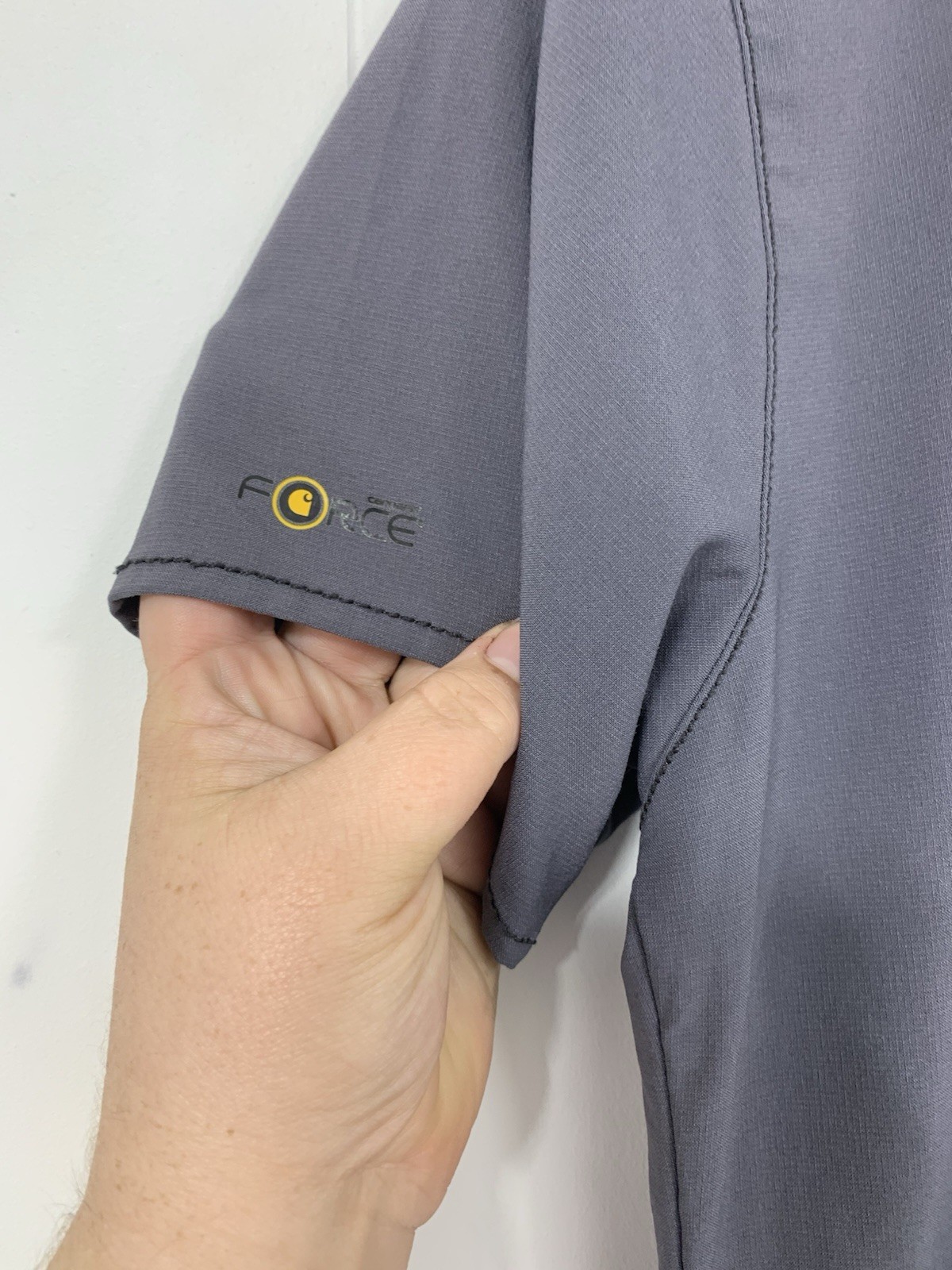 Lot of 2 Carhartt Scrub Tops Small S SM Navy Gray V-Neck Zip Pocket