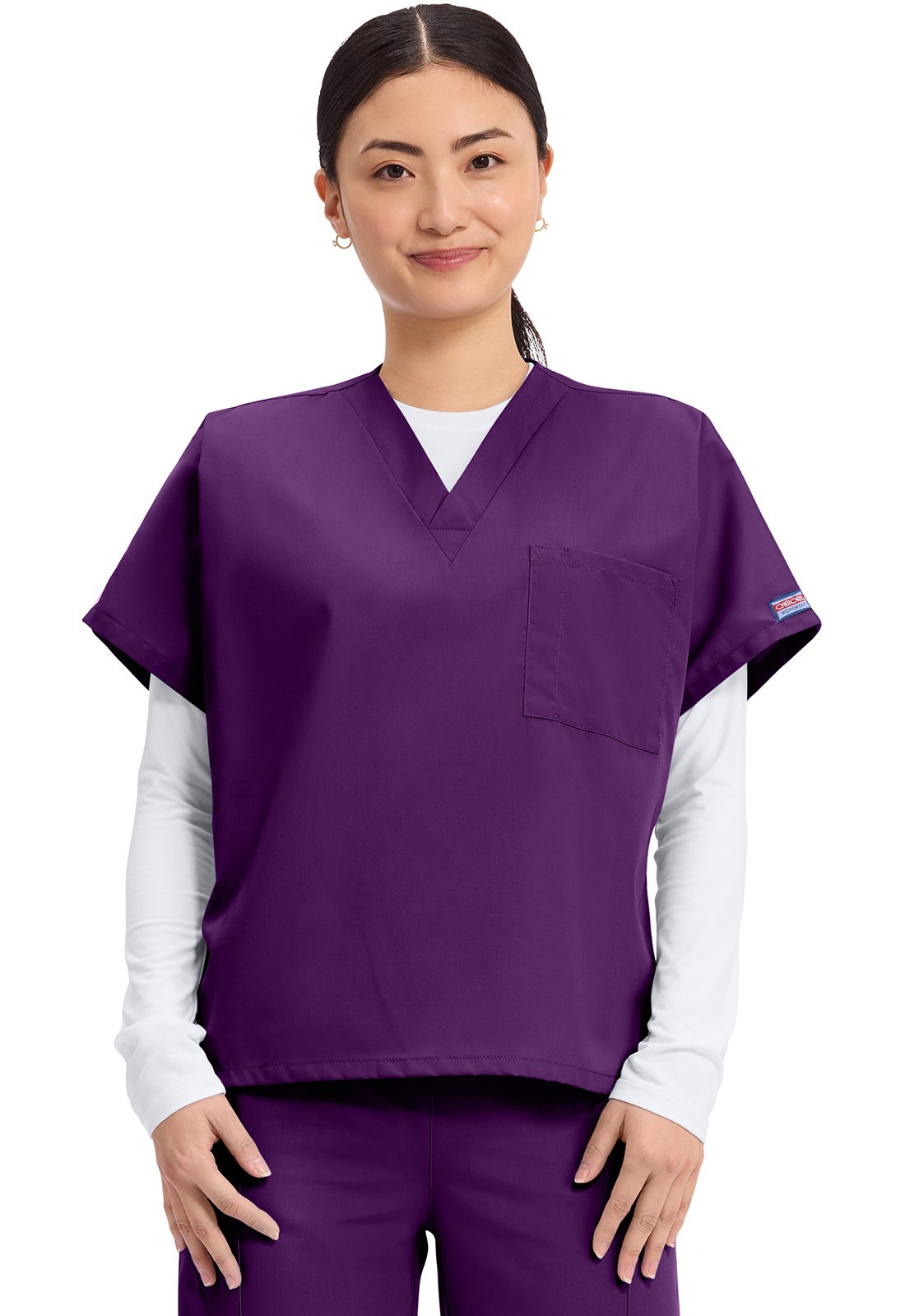 Cherokee Scrubs Unisex Workwear V Neck Scrub Top 4777 Eggplant XS to 5XL