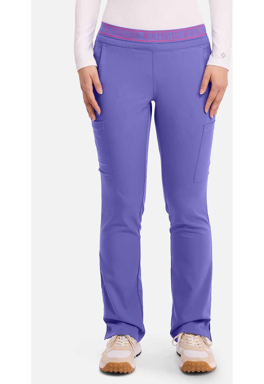 Med Couture Scrub Yoga 2 Cargo Pocket Scrub Pants MC7739 EELV Electric Lavender