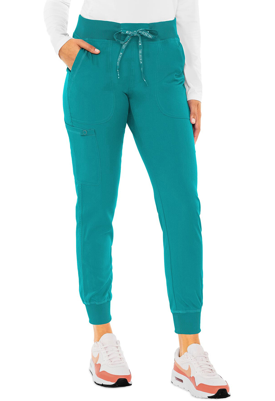 Med Couture Scrubs Women’s Jogger Yoga Petite Pant MC7710P TEAL Teal Free Ship