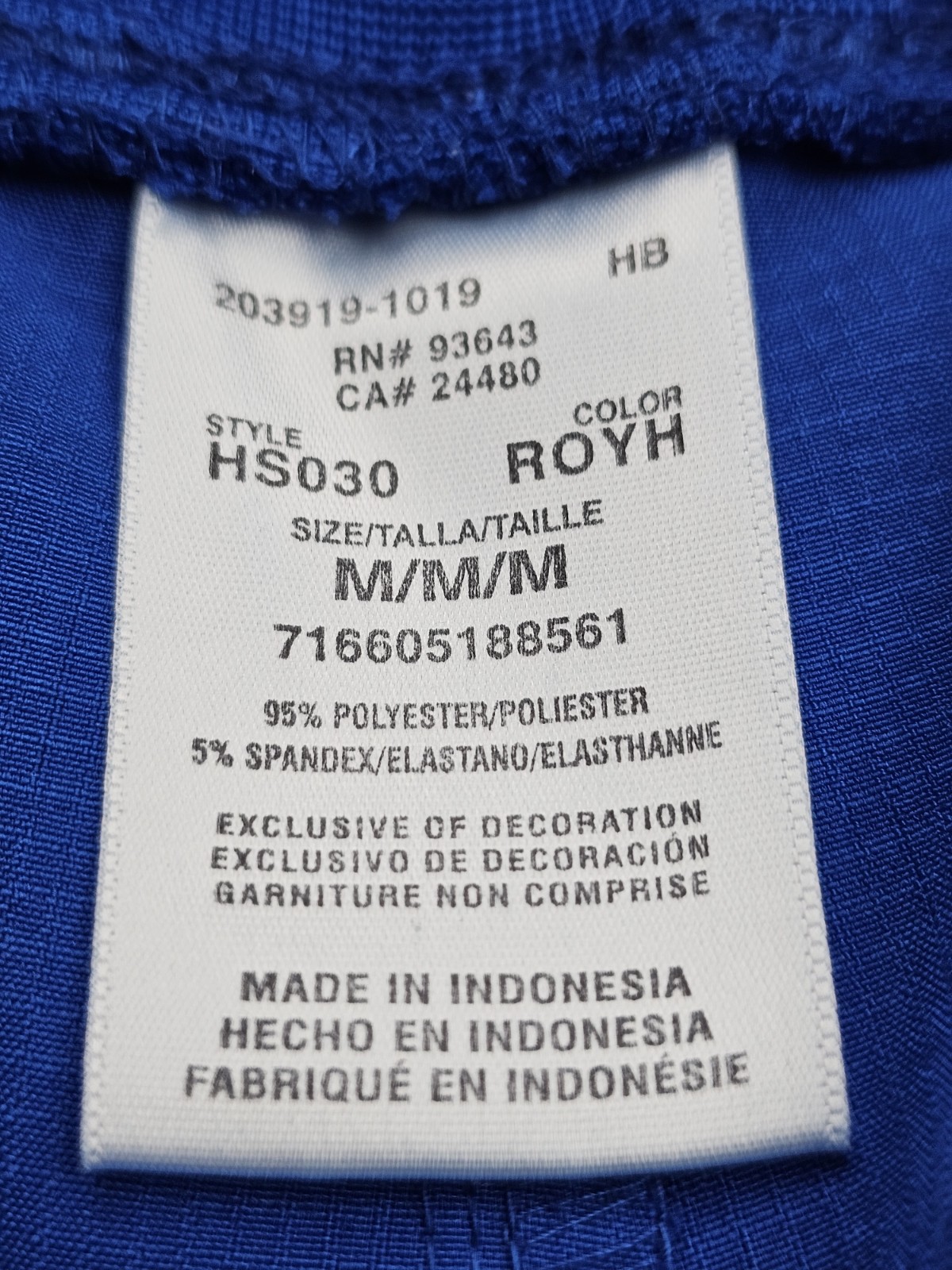 Cherokee Workwear Scrub Joggers Womens Size Med Royal Blue 30 x 29
