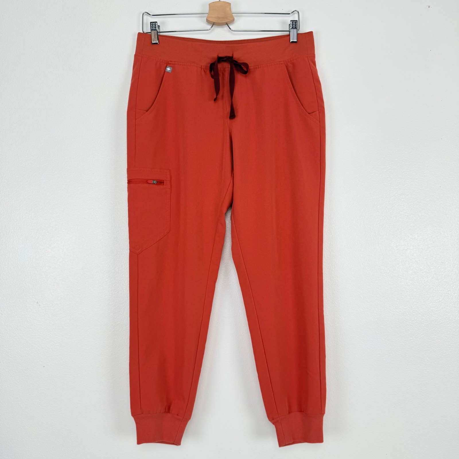 FIGS Zamora Jogger Scrub Pants Women M Petite Clay Orange Medical Nurse Uniform