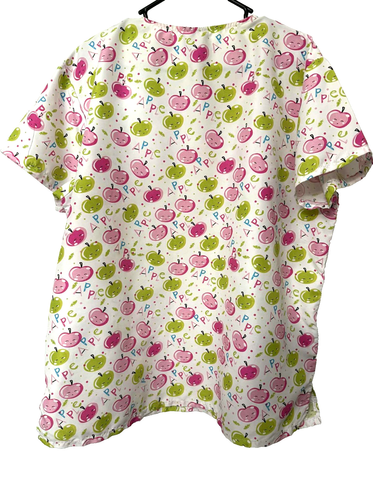 Divine Curves Ladies Scrub top Apple Print Size XL