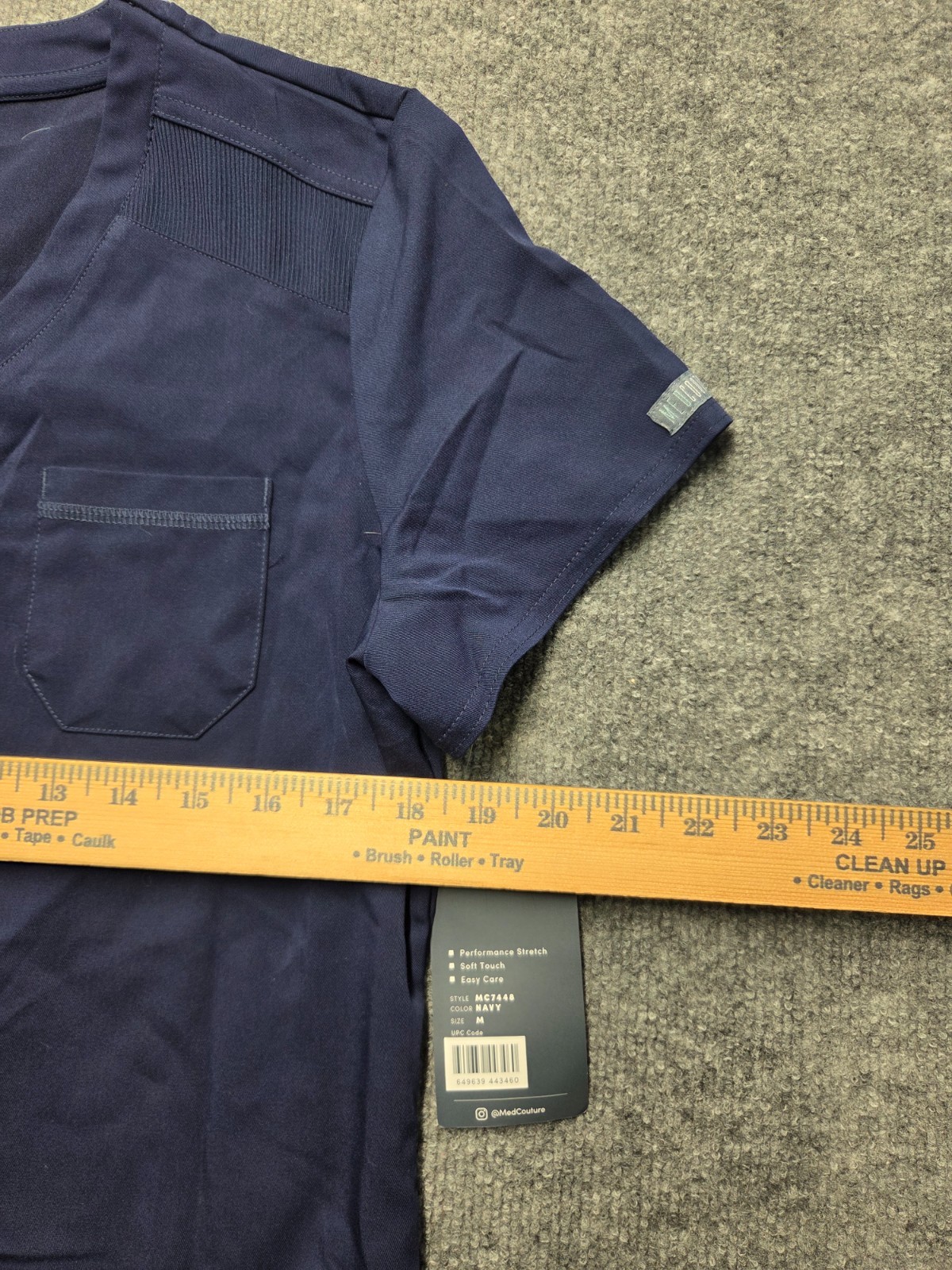 Med Couture Touch Scrub Top Women Sz M Blue V Neck Medical Nursing Work Uniform