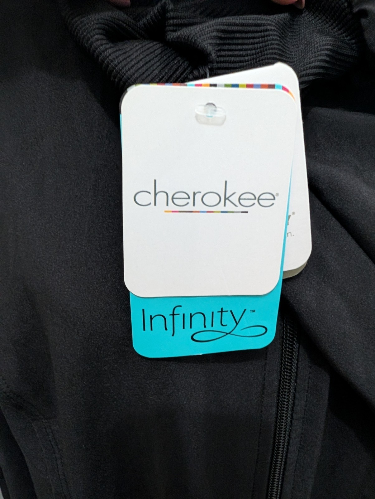 Cherokee Infinity Zip Front Scrub Jacket Black Plus Size 3XL NWT Warm Up