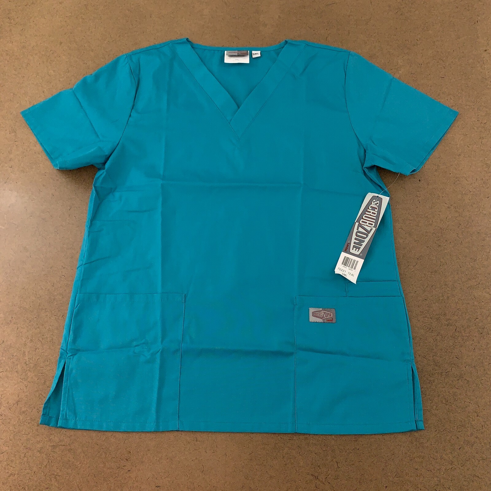 ScrubZone by Landau Women’s Size Small Teal V-Neck Scrub Top Style 70221 NWT