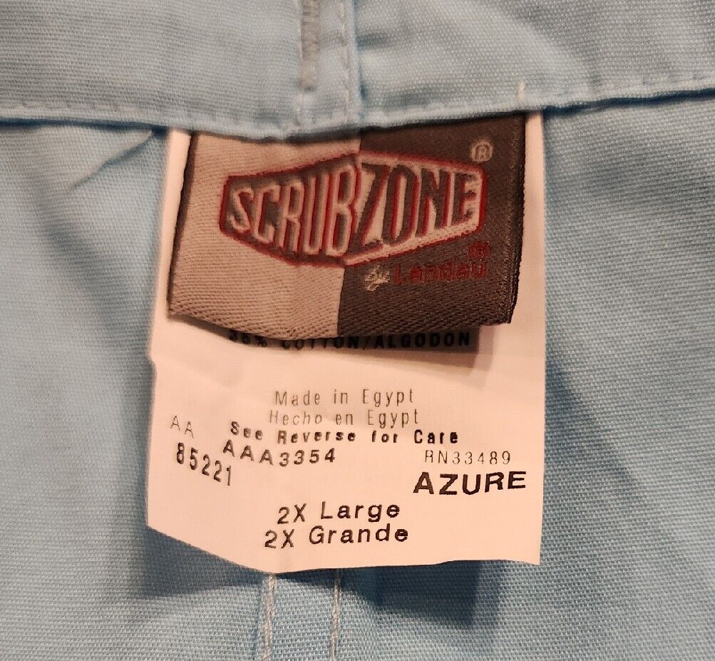 SCRUB ZONE BY LANDAU UNISEX DRAWSTRING STRAIGHT LEG SCRUB PANTS 85221 AZURE 2X