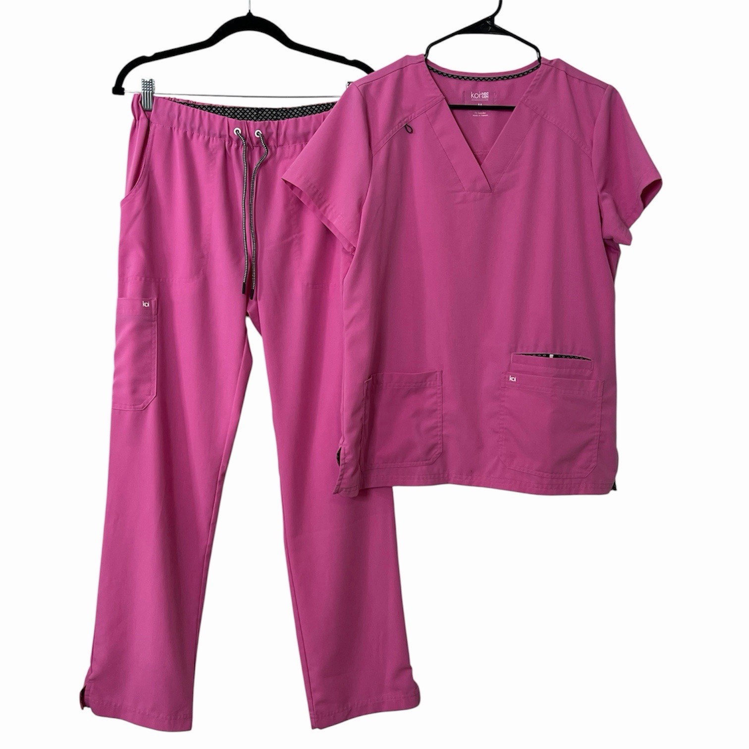 Koi Next Gen Scrub Set Pink Top M Pants S Regular Stretch Medical Nurse Uniform