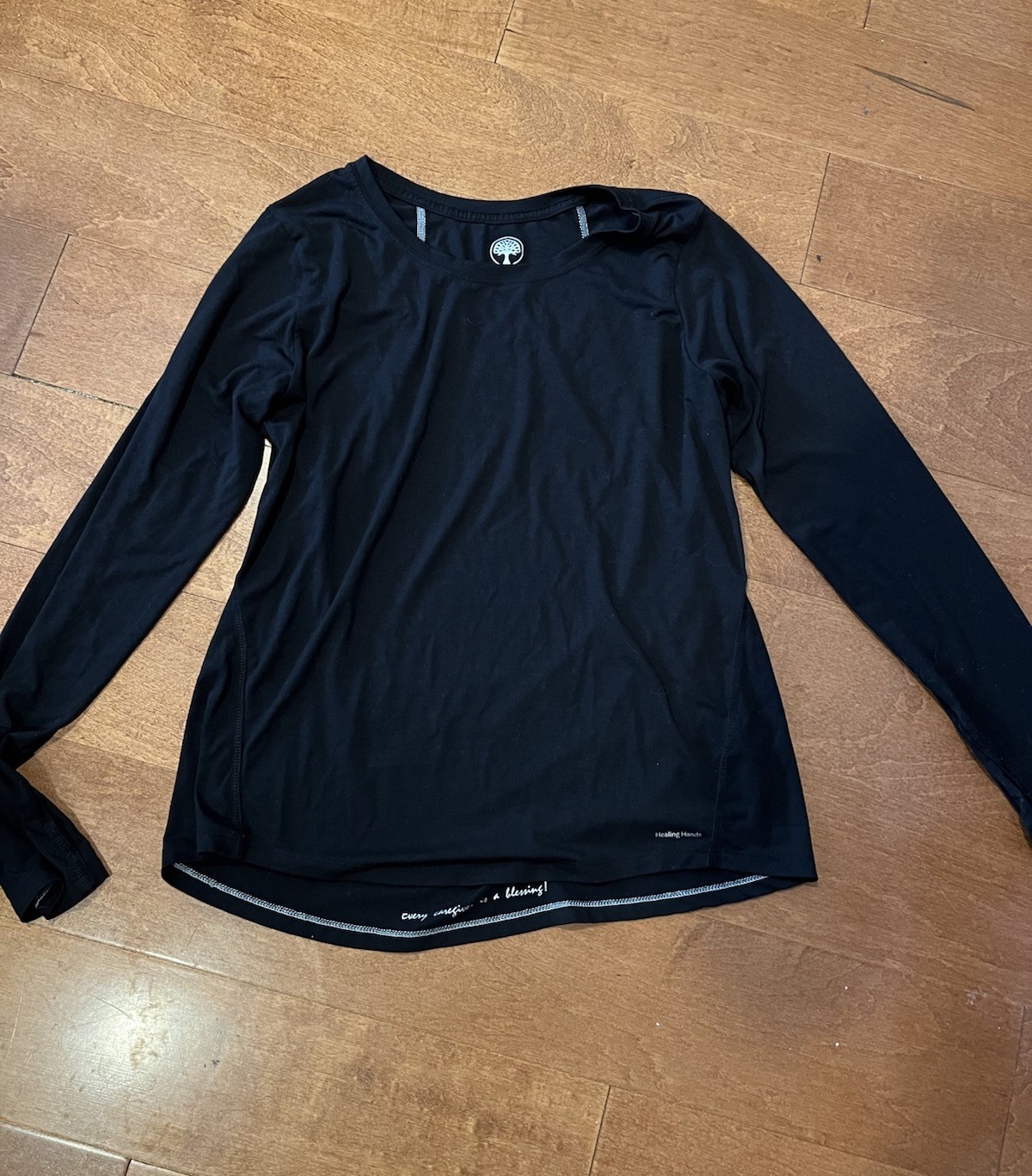 Healing Hands Mackenzie Long Sleeve Scrub Shirt med black