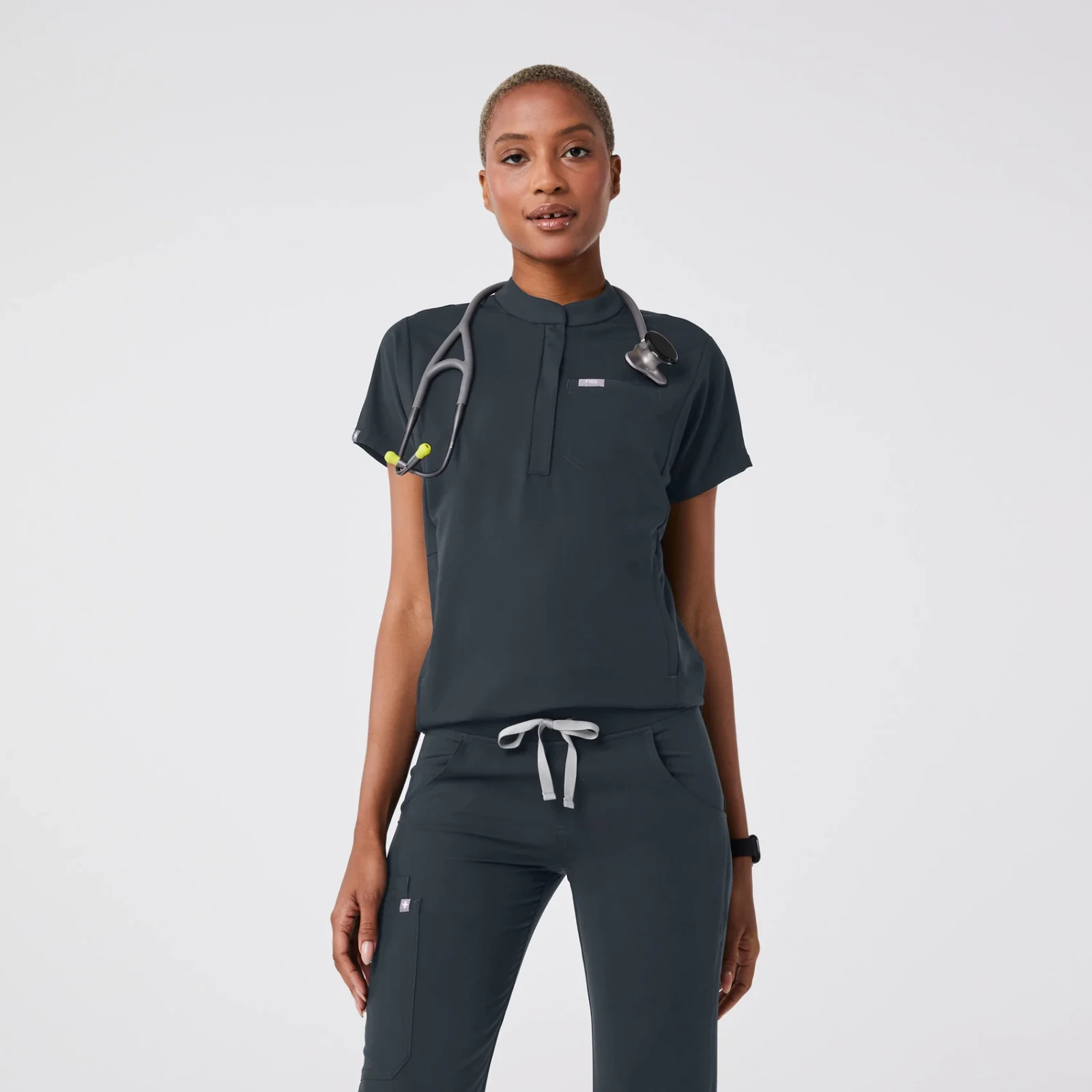 Figs Montex Relaxed Scrub Top in Dark Harbor, Size Small