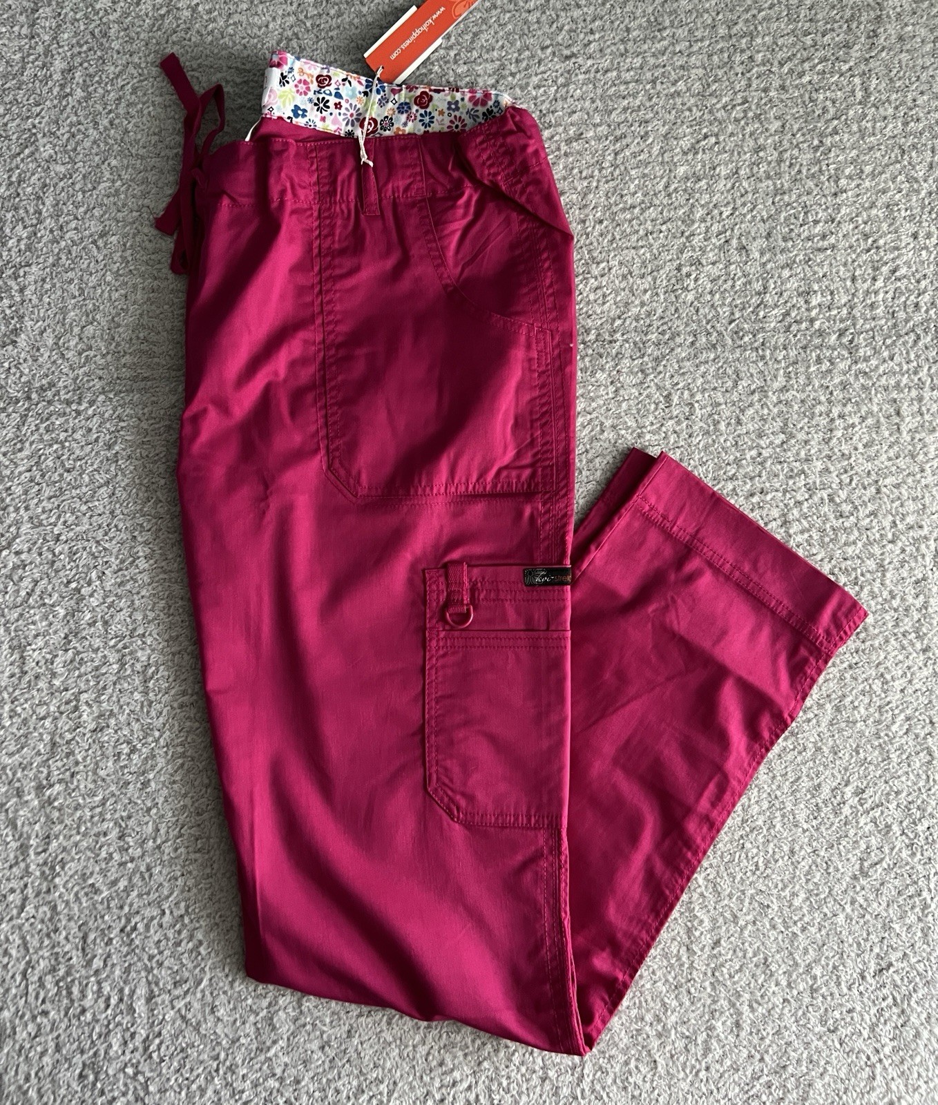 Koi Stretch Scrub Pants Women’s XLT XL Tall Lipstick Pink Lindsey Slim Nursing