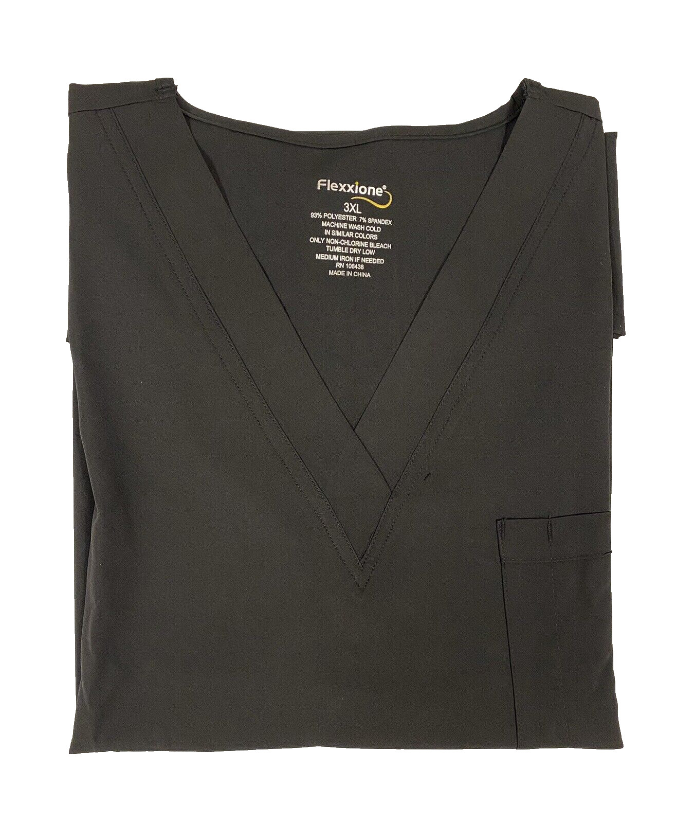 Flexxione 3XL Black 4 way stretch Scrub Top