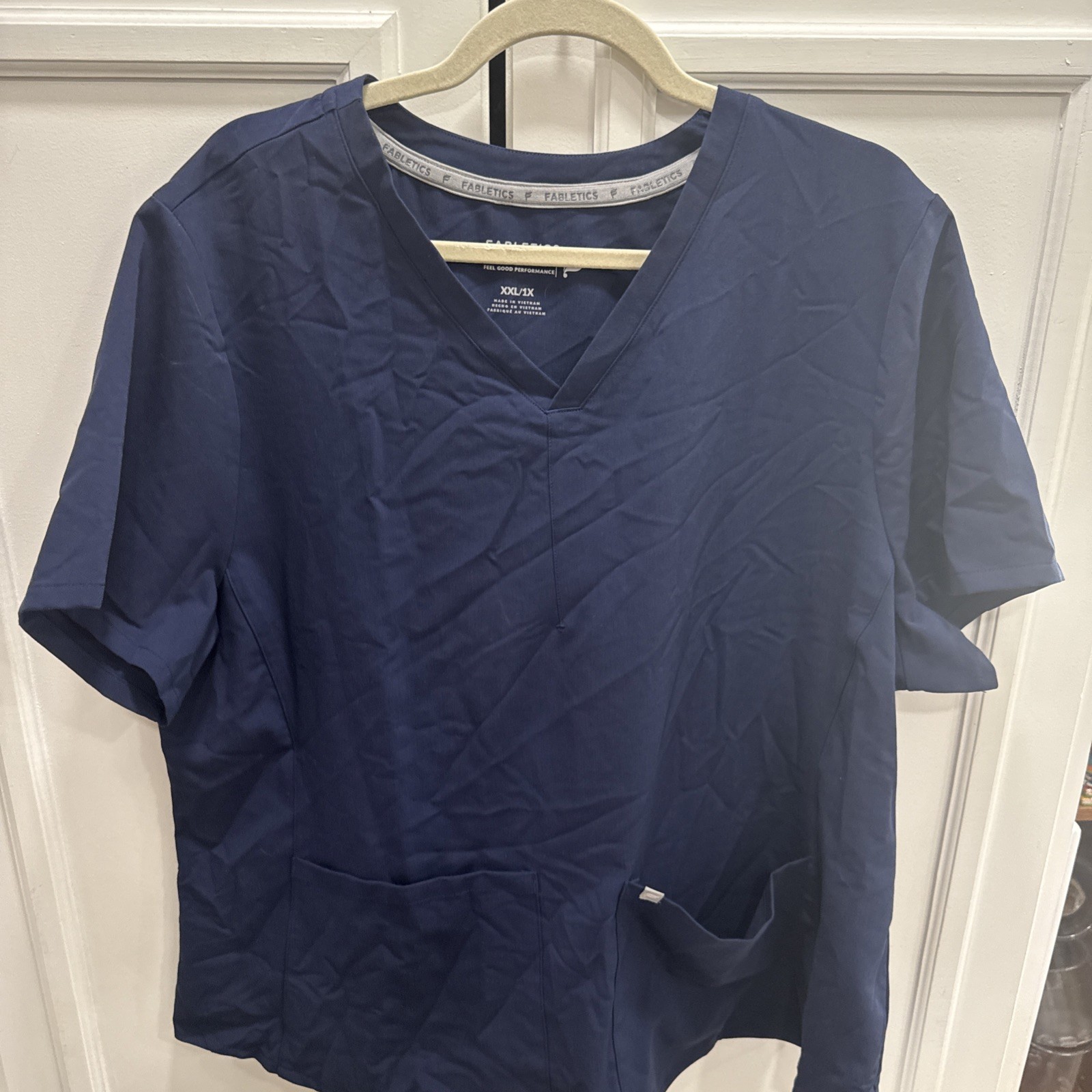 Fabletics Women’s Blue Scrubs Short Sleeve Top Two Pockets XXL/1X