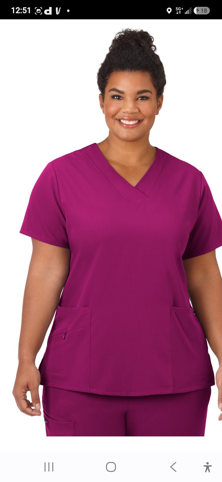 Jockey Scrubs Set Women’s XL Plumberry V-Neck Top & 4-Pocket Cargo Pants Stretch