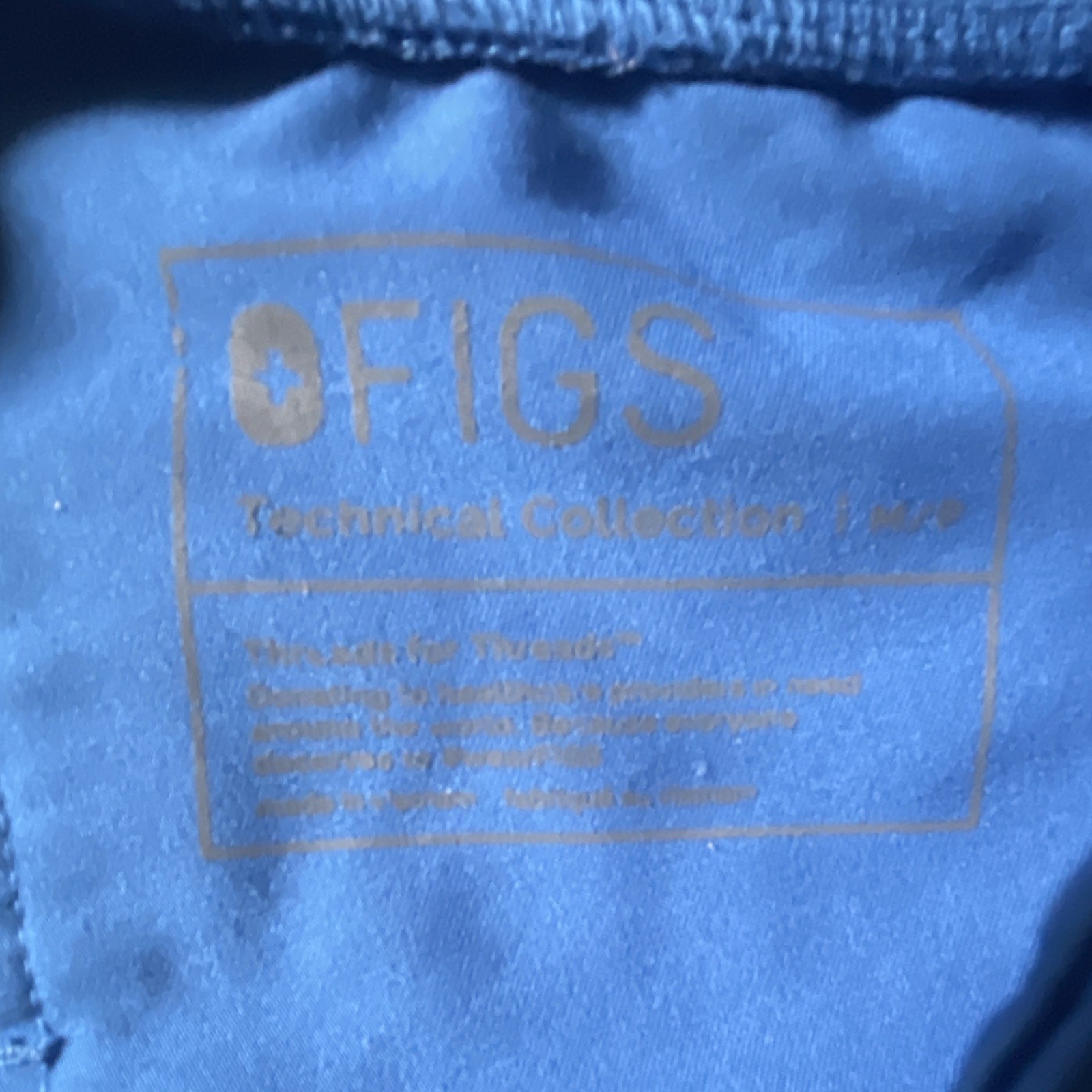 FIGS Blue Drawstring Scrub Pants Size M/P Unisex Medical Polyester Rayon Spandex