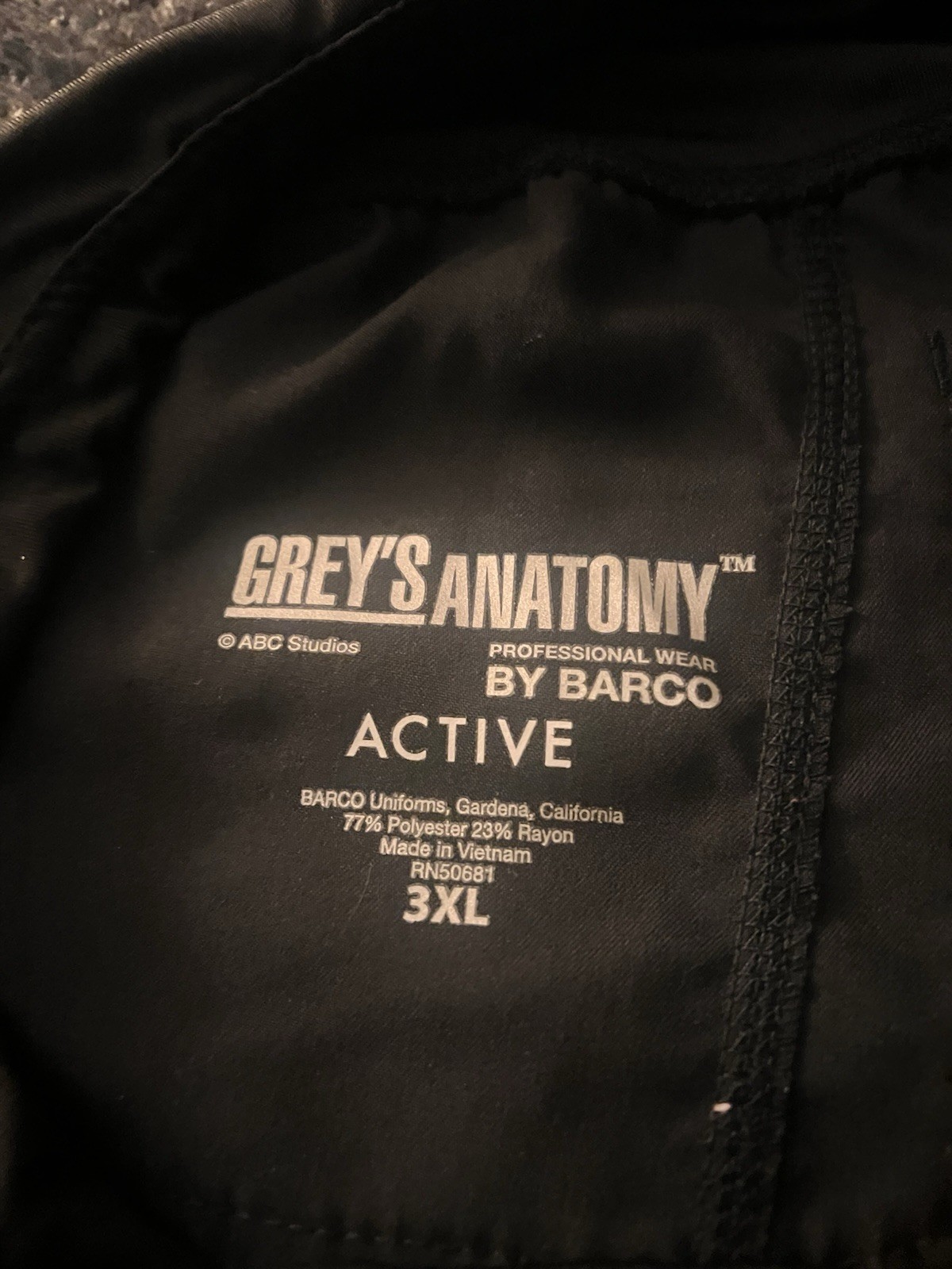 Greys Anatomy by Barco Women’s 3XL Black Scrub Bottom Elastic Waist RN50681