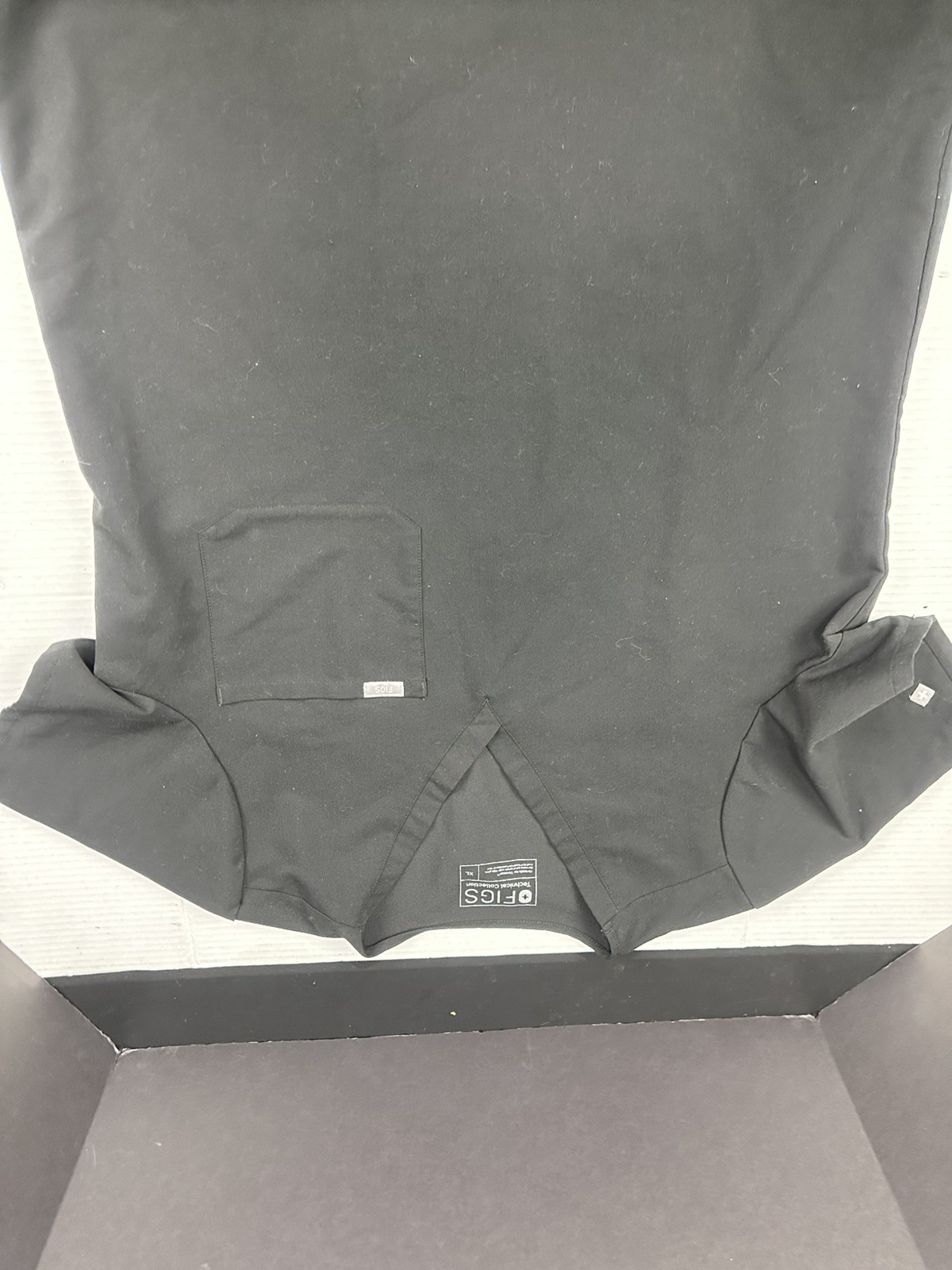 Figs Catarina One Pocket Scrub Top Womens XL Black FW1000 Po #1337