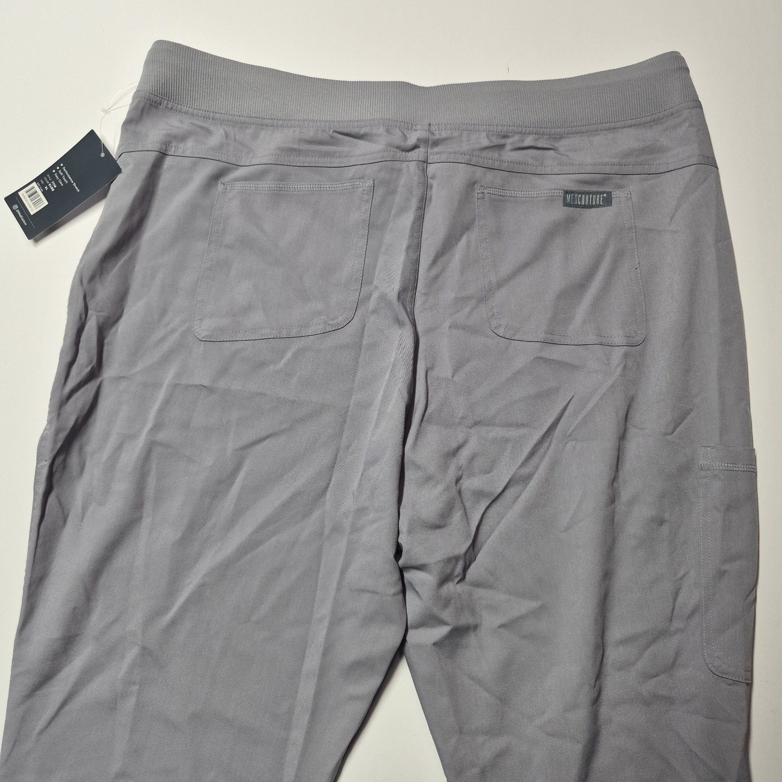 Med Couture Touch Womens XL Jogger Scrub Pants Cloud Gray NWT Cargo Nurse Yoga