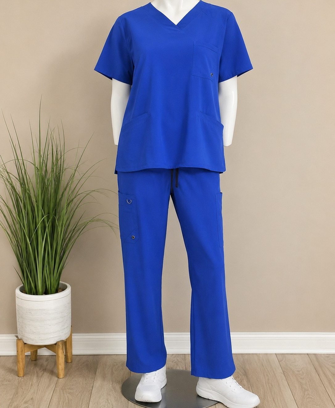 Infinity by Cherokee Unisex XL Blue V-Neck Scrub Set Top & Pants Polyester