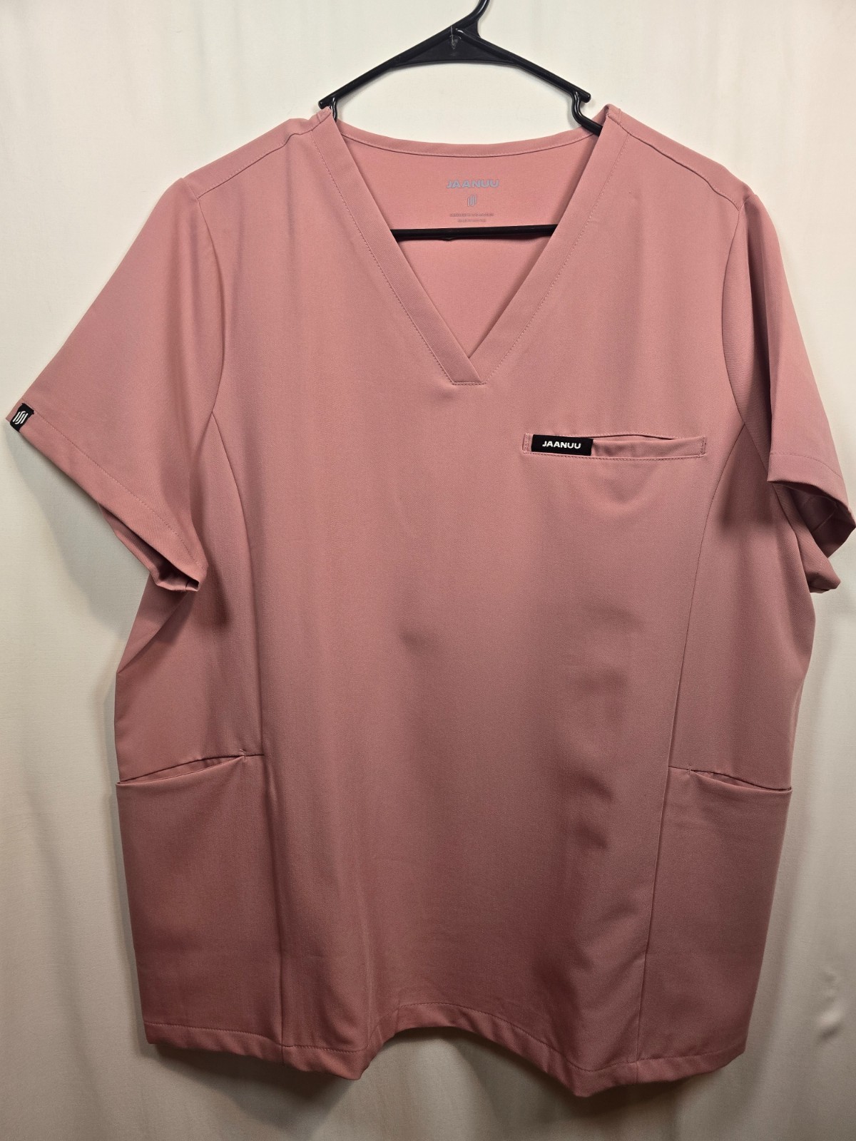 JAANUU Classics Scrub Set Woman’s XL Top; L Petite Pants; Mauve New Uniform
