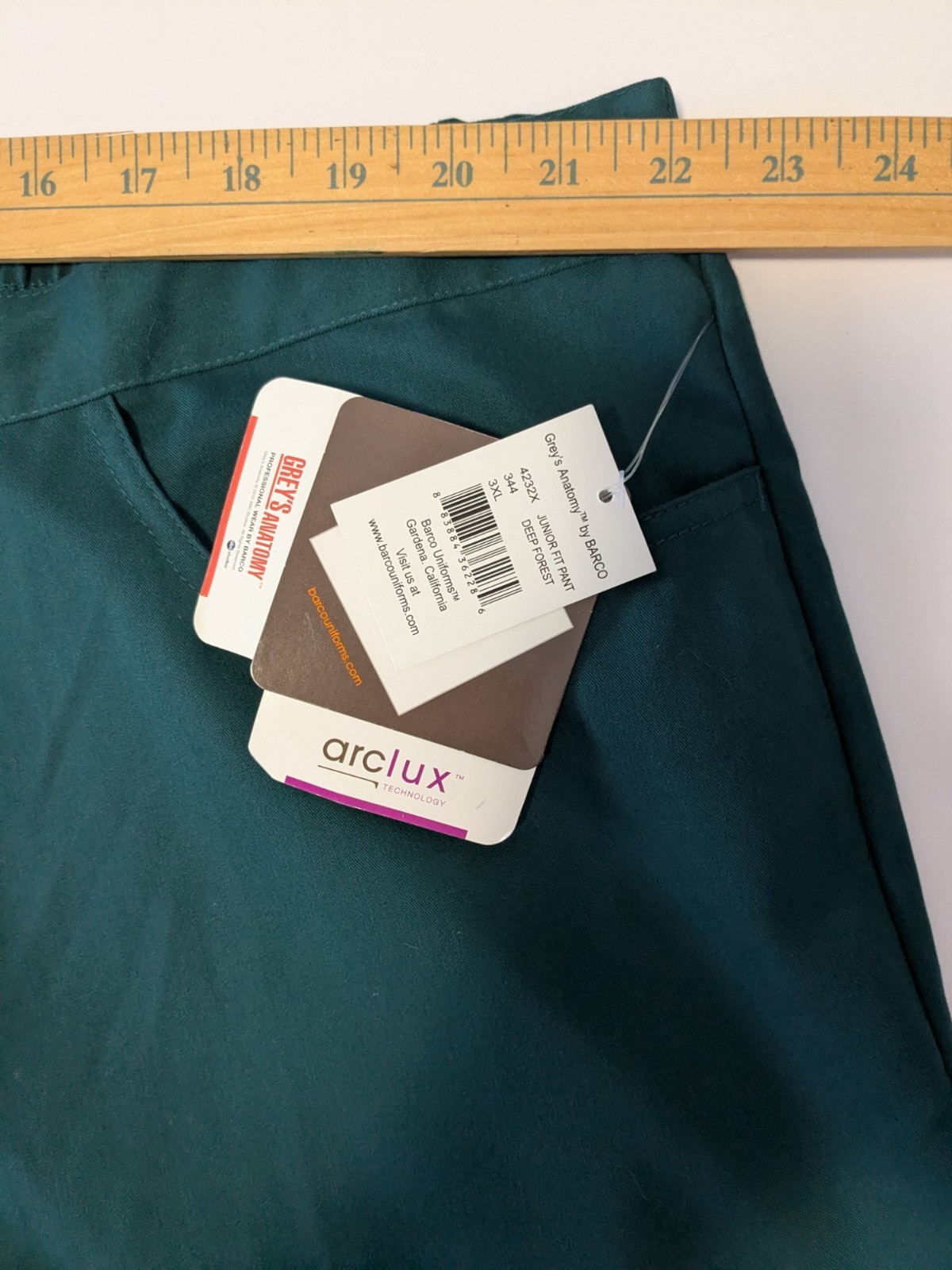 Women’s Barco Arclux Scrub Pant #4232X, Sz. 3XL, Color~Deep Forest, 5 Pockets!!