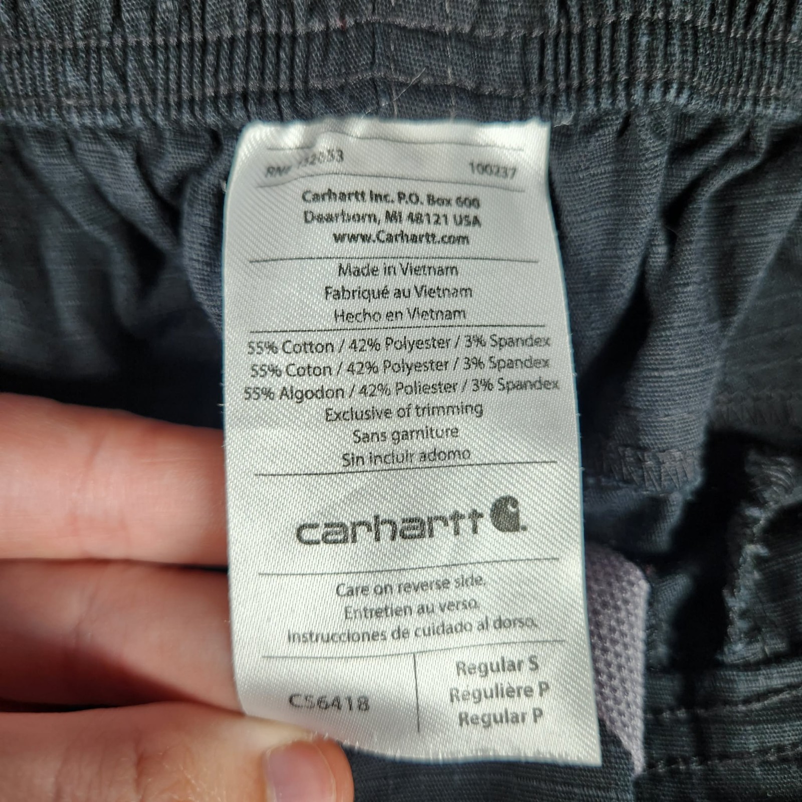 CARHARTT Scrub Pants Mens Small Regular 30×30 Black Ripstop Cargo C54108 Stretch