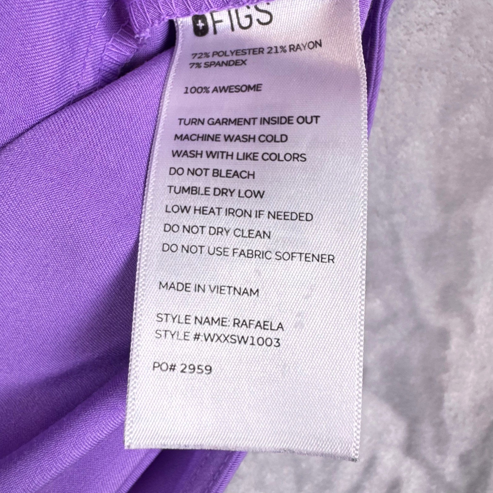 FIGS Technical Collection Purple Scrub Set Sleeveless Top & Jogger Womens S*