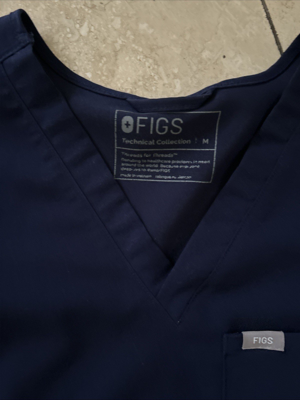 Figs Technical Collection Women’s Top Color, Navy Blue Size Medium