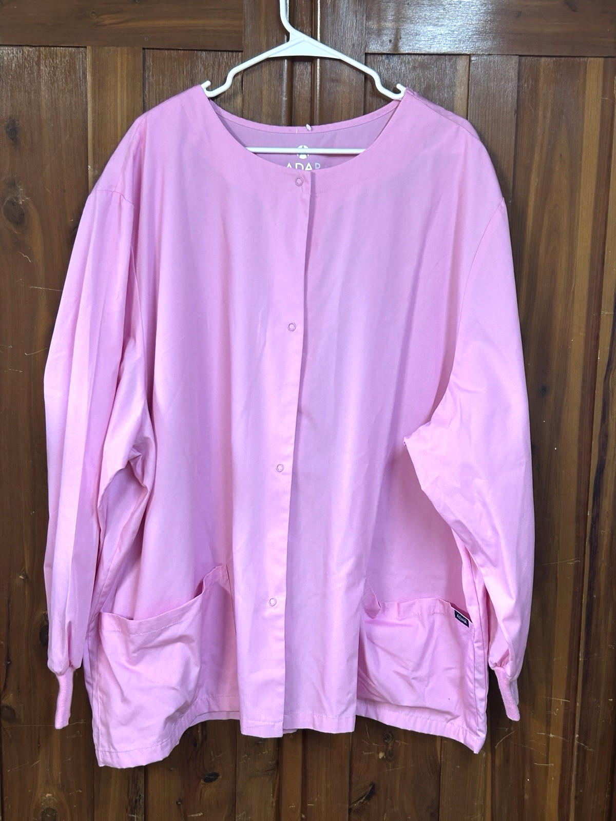 ADAR Women’s Plus Pink Long sleeve Medical Scrub Jacket Size 5XL/ 5XG