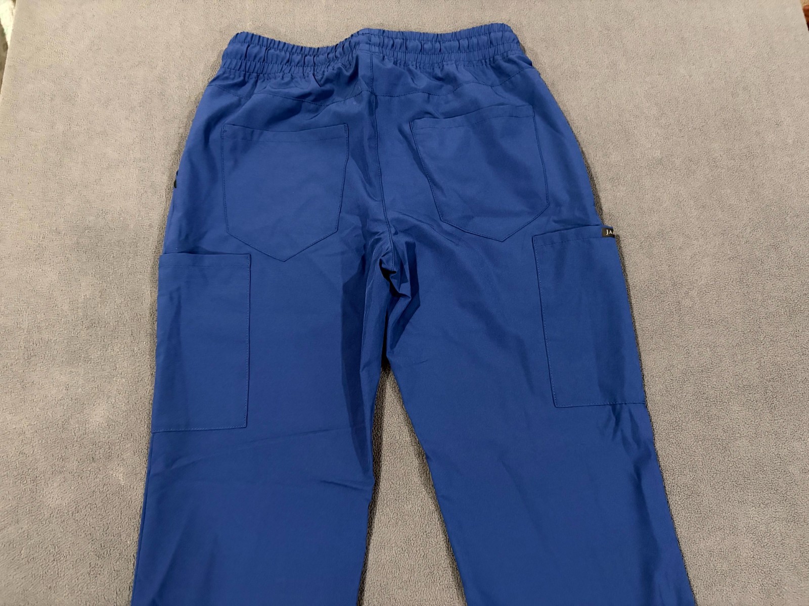 Jaanuu Cargo Scrub Pants Men XS Blue Stretch Drawstring Workwear Utility Pockets
