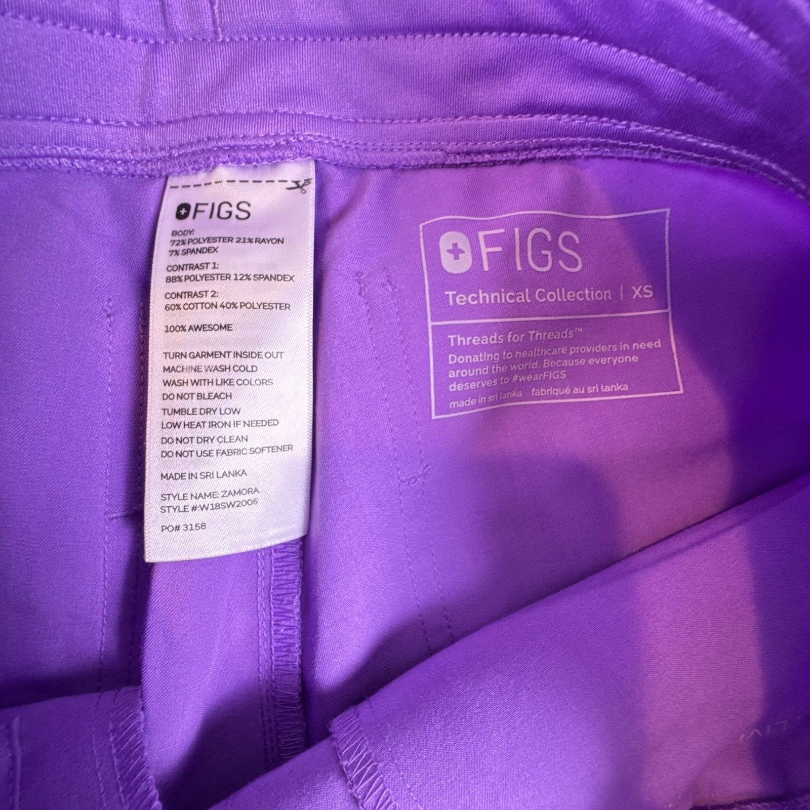 FIGS Technical Collection Purple Scrub Set Sleeveless Top & Jogger Womens S*