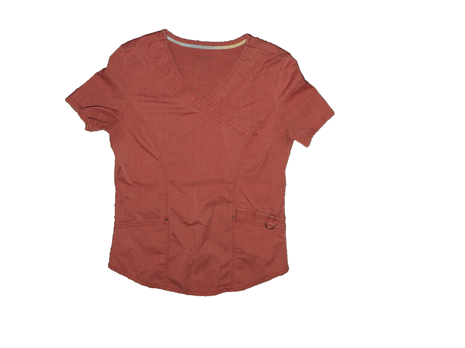 Scrubstar Ultimate Poly/rayon/spand scrub top SZ XS heather clay pockets v-neck