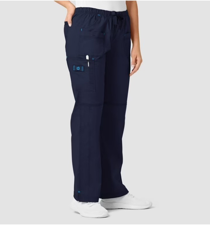 WONDERWINK Wonderflex Faith Cargo pockets Women’s Scrub Pants -LARGE (TALL)-Navy