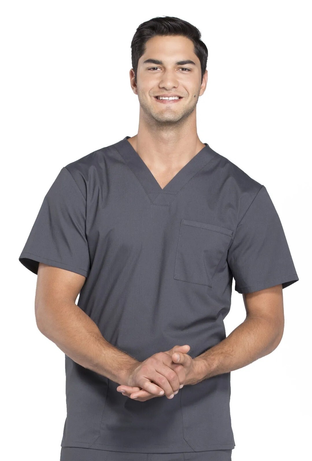 Scrubs Cherokee Workwear Men V Neck Top WW695 PWT Pewter Size M